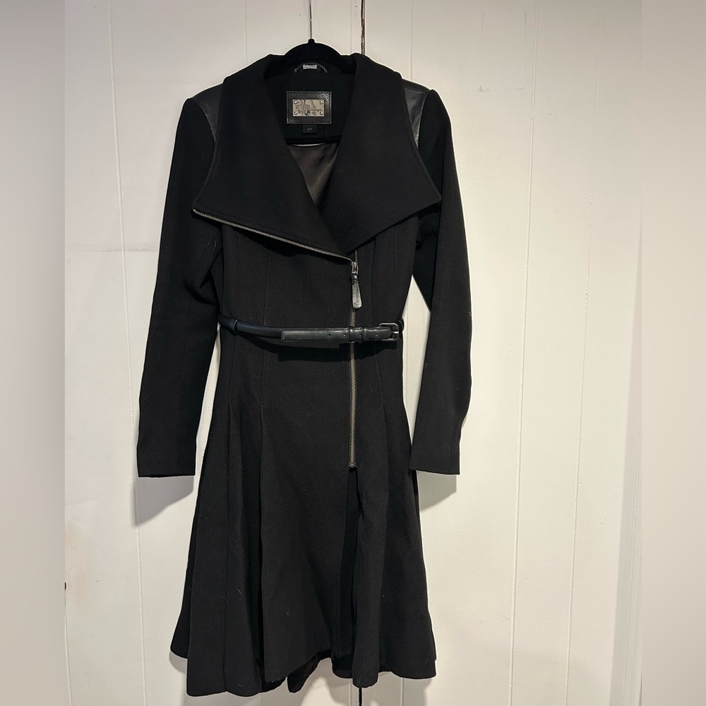 Mackage Black Long Aline Coat